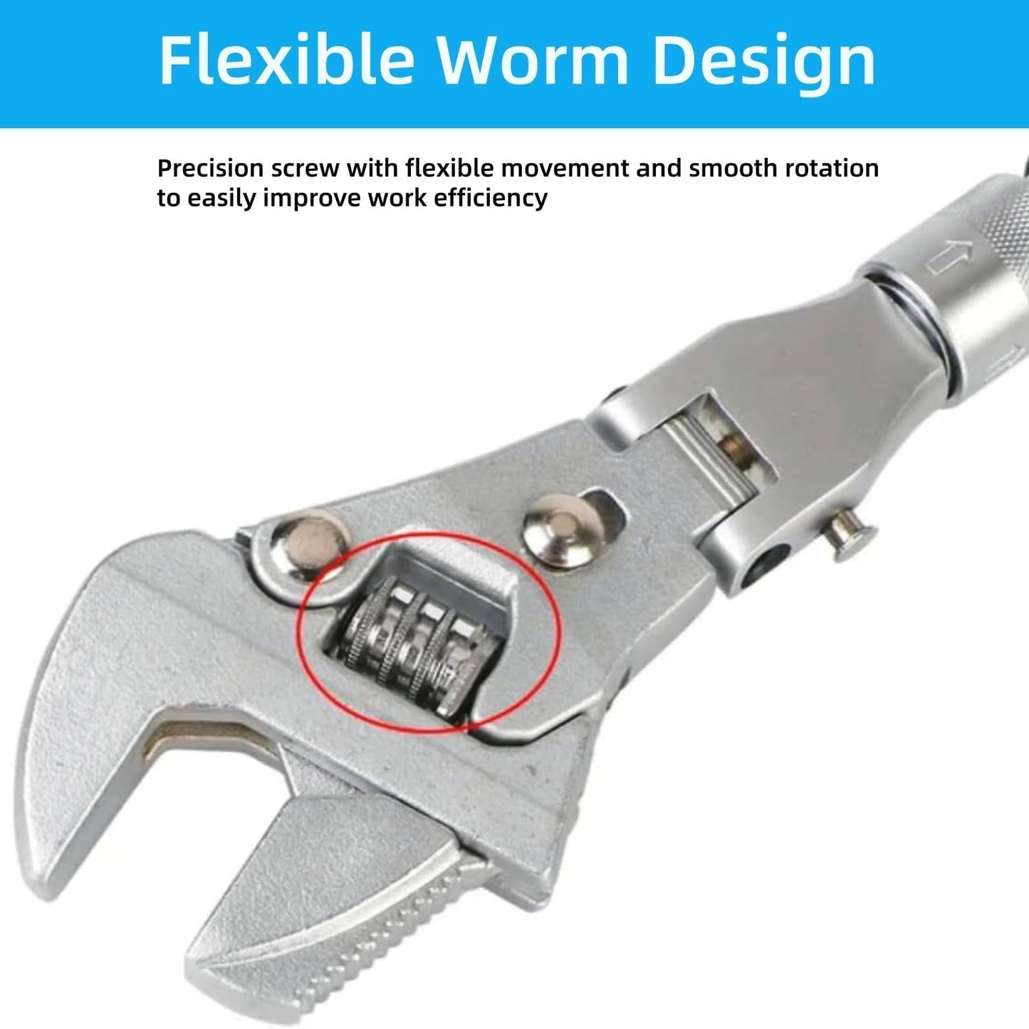 JTZXJJX Flexhead Adjustable Wrench, multifunctional, adjustable quick pipe wrench, repair tool