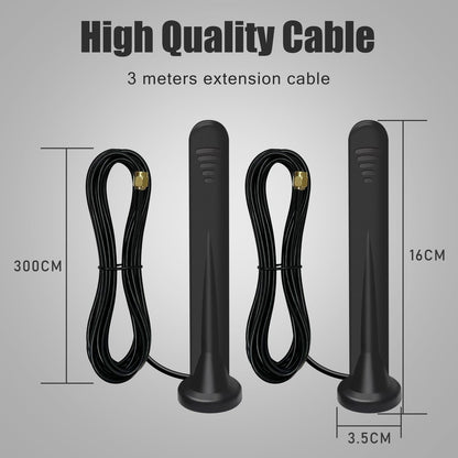 2 X 5G LTE Antenna 4G Omnidirectional Signal Booster SMA TS9 Connector 15DBI High Gain Chip External Magnetic Antenna for Indoor/Outdoor, 3G/4G/5G/GSM/GPRS Router all frequency bands Universal - 3M