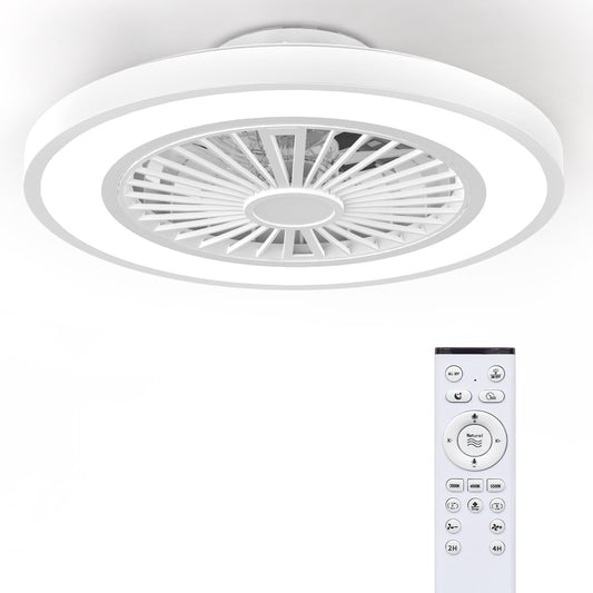 Ateroll Ceiling Fan with Light, 6 adjustable wind speeds with remote control, timer, light memory, 7 reversible fan blades.