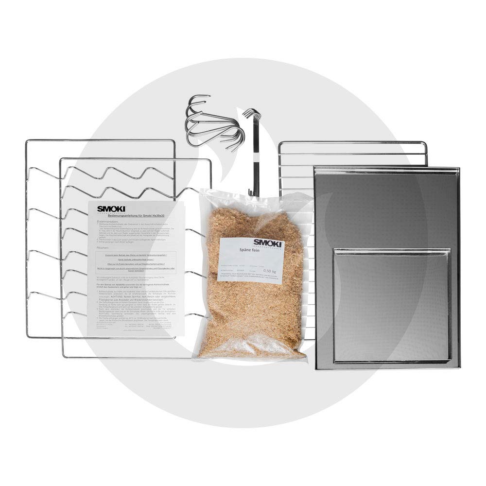 Multifunctional smoker oven made of 1.4016 Cr stainless steel with viewing window.