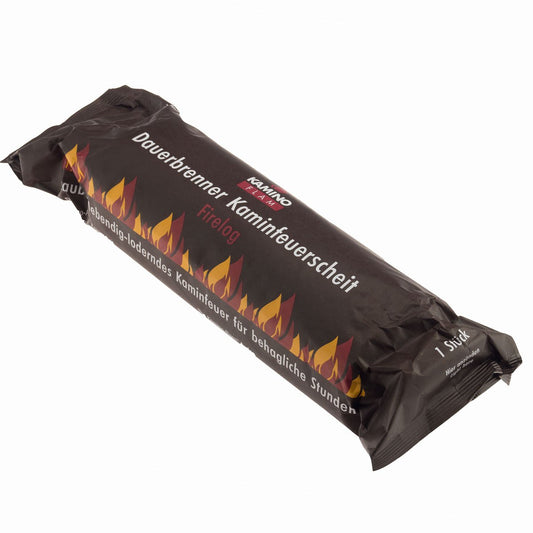 10 pieces (1 box of 10 pieces) KaminoFlam® - Fireplace Long-Lasting Fire Log, fuel for fireplace, wood stove, tile stove.