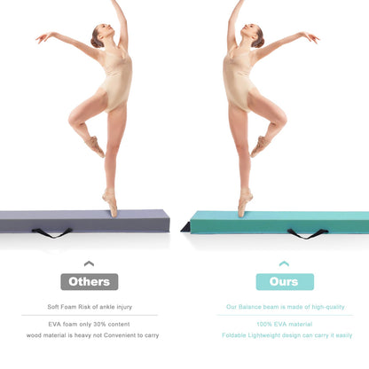 SportBob balance beam children's balance beam foldable beam gymnastics 240cm PU leather balance beam for home balancing beam Balance Beam Training Beam for children, fitness/training/gymnastics
