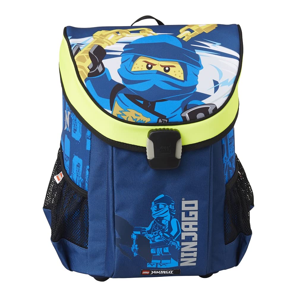 Familando Lego Ninjago backpack set 5 pieces. Easy school bag Jay with filled pencil case, gym bag, rain cover, and large sports bag Blue Ninja Jay.