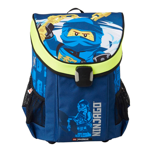 Familando Lego Ninjago backpack set 5 pieces. Easy school bag Jay with filled pencil case, gym bag, rain cover, and large sports bag Blue Ninja Jay.