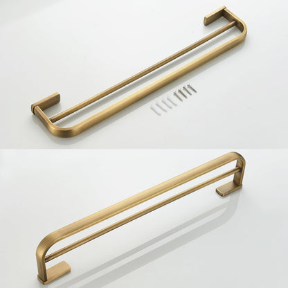 Flybath Towel Rail Double Brass Towel Holder Bath Towel Holder Wall Mount, 57 cm / 22.44 inches, Brushed Bronze.