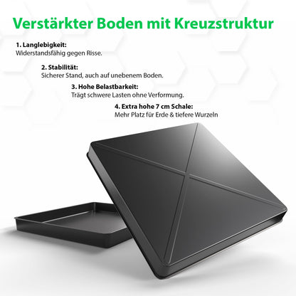 BigDean multipurpose tray 60x60x7cm is perfect as a grill grate tray, litter tray, or mortar tray - high-quality plastic tray