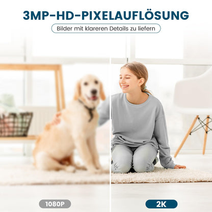 litokam Little elf Home Security Camera, 2K Baby Monitor Camera with motion detection, 360° WiFi indoor surveillance camera with 2-way audio, night vision, pet camera with app, Alexa.