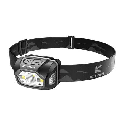 Klarus HM1 440 lumens rechargeable gesture sensor headlamp, 5 modes 70 hours runtime, IPX6 waterproof LED headlamp for running, camping, hiking, hunting (gray).