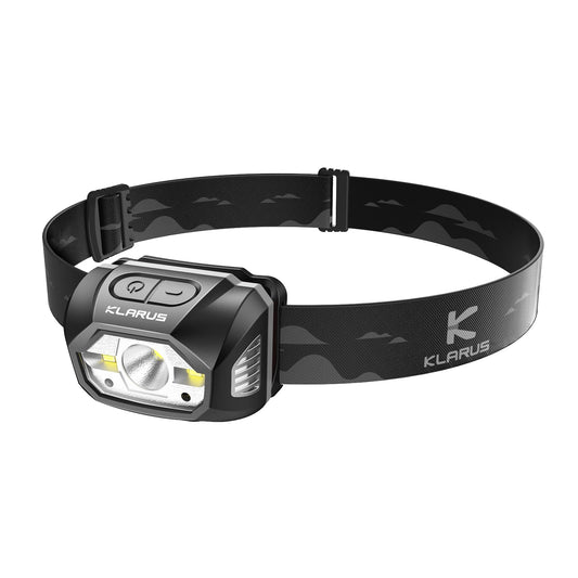 Klarus HM1 440 lumens rechargeable gesture sensor headlamp, 5 modes 70 hours runtime, IPX6 waterproof LED headlamp for running, camping, hiking, hunting (gray).