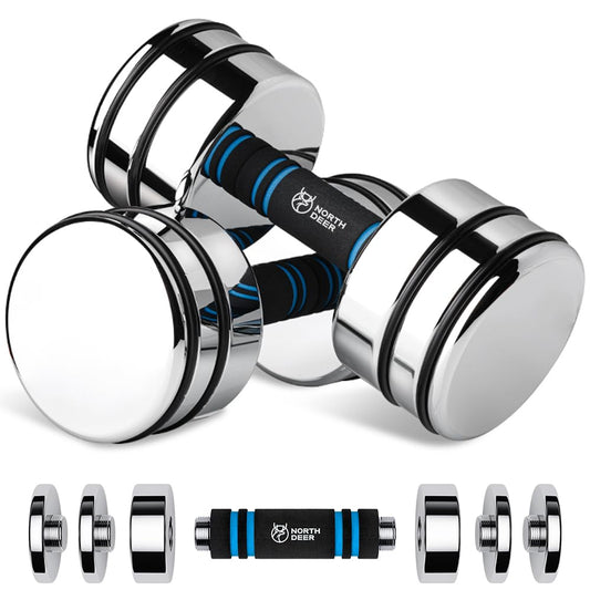 Dumbbells 2 set 5kg (2.5kg/3.5kg/4kg/5kg) - Adjustable dumbbells set with foam grip - Dumbbell set ultra compact for home (standard version 5kg×2)