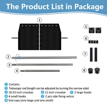 ZATOOTO Car Curtains Privacy Curtains Inside, Thicker Suede Fabric Car Window Curtain for Travel Camping Sleeping, Blackout Car Window Sunshade for Most Vans 160*100cm