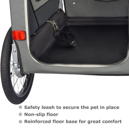 Doggyhut Original Large Bike Trailer & Dog Stroller 2 in 1 for dogs up to 35kg. Dog trailer jogger with locking brake Tiggo 80405