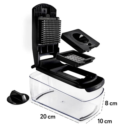 Vegetable cutter spiralizer mandoline - Vegetables Chopper Onion Potato Fruit Slicer (4-in-1 - Black)