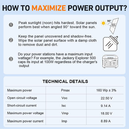 DOKIO Folding Solar Panel 160W Monocrystalline Portable Solar Module Camping Solar System Complete Set (Solar Charge Controller+PV Cable+5 DC Adapter+2 USB Output)