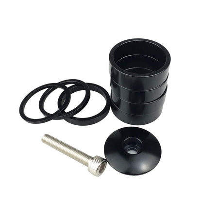 PLAIN Bicycle Ahead Stem Spacer 1/8" Aluminum MTB Road Bike Spacers Headset Spacer with Ahead Cap 2/3/5/10mm (8 Pieces)