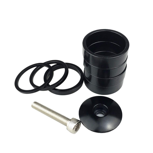 PLAIN Bicycle Ahead Stem Spacer 1/8" Aluminum MTB Road Bike Spacers Headset Spacer with Ahead Cap 2/3/5/10mm (8 Pieces)