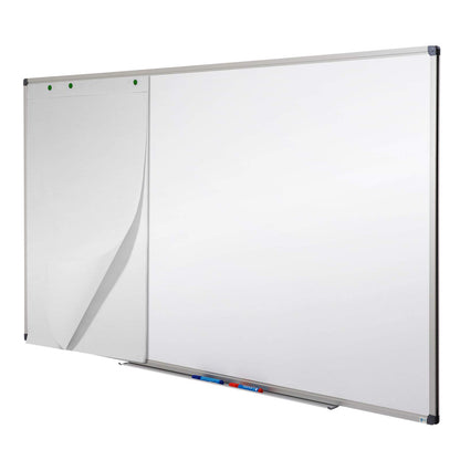 MOB Magnetic Whiteboard 60x45cm with aluminum frame and detachable pen tray for office, home, and school. Scratch-resistant and dry-wipe magnetic board in portrait & landscape orientation.