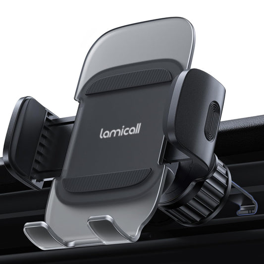 Lamicall car phone mount, mobile phone car mount - [2025 spring clip] Universal air vent phone holder car, 360-degree vent car holder for iPhone 17/16/15/14/13/12 Pro Max Plus, Air, 4-7 inch smartphone.