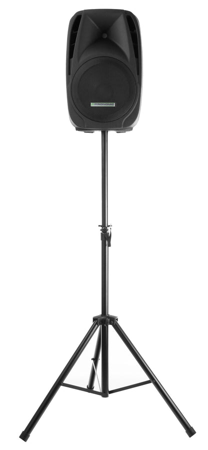 2x McGrey SPS-1 speaker stand steel set - Steel speaker stand - Stable construction - Extendable from approx. 130-193 cm - Load capacity: max. 50 kg - Weight: 3.3 kg - Includes bag - Black