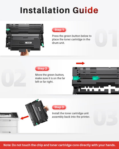 Hello DR3400 Drum Unit Drum Compatible for Brother Drum DR 3400 Brother TN3480 TN-3480 TN3430 Toner for HL-L5100DN MFC-L5750DW MFC-L5700DW DCP-L5500DN (2-Pack)