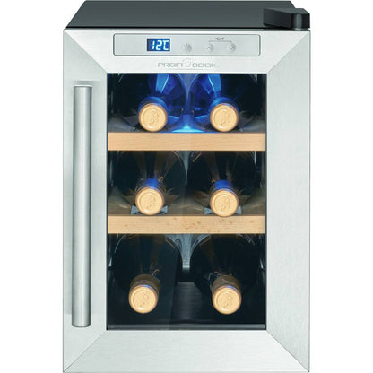 ProfiCook wine cooler | 6 bottles | beverage cooler | UV-resistant glass door | wine cooler | LED lighting | 3 storage levels - 2 of which are removable | 11-18°C | PC-WK 1231