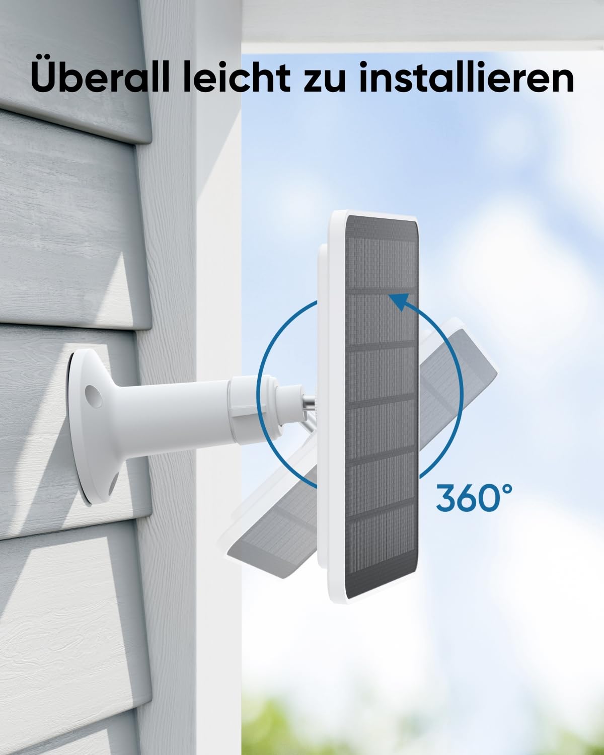 eufy Security Solar Panel (3W) is compatible with eufyCam, providing continuous power supply. It is IP65 weatherproof for outdoor surveillance and camera charging, with a 2m long cable.
