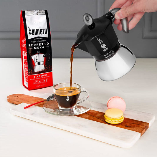 Bialetti - Moka Induction, Moka pot, Suitable for All Stove Types, 2 Cups of Espresso (100ml), Black.