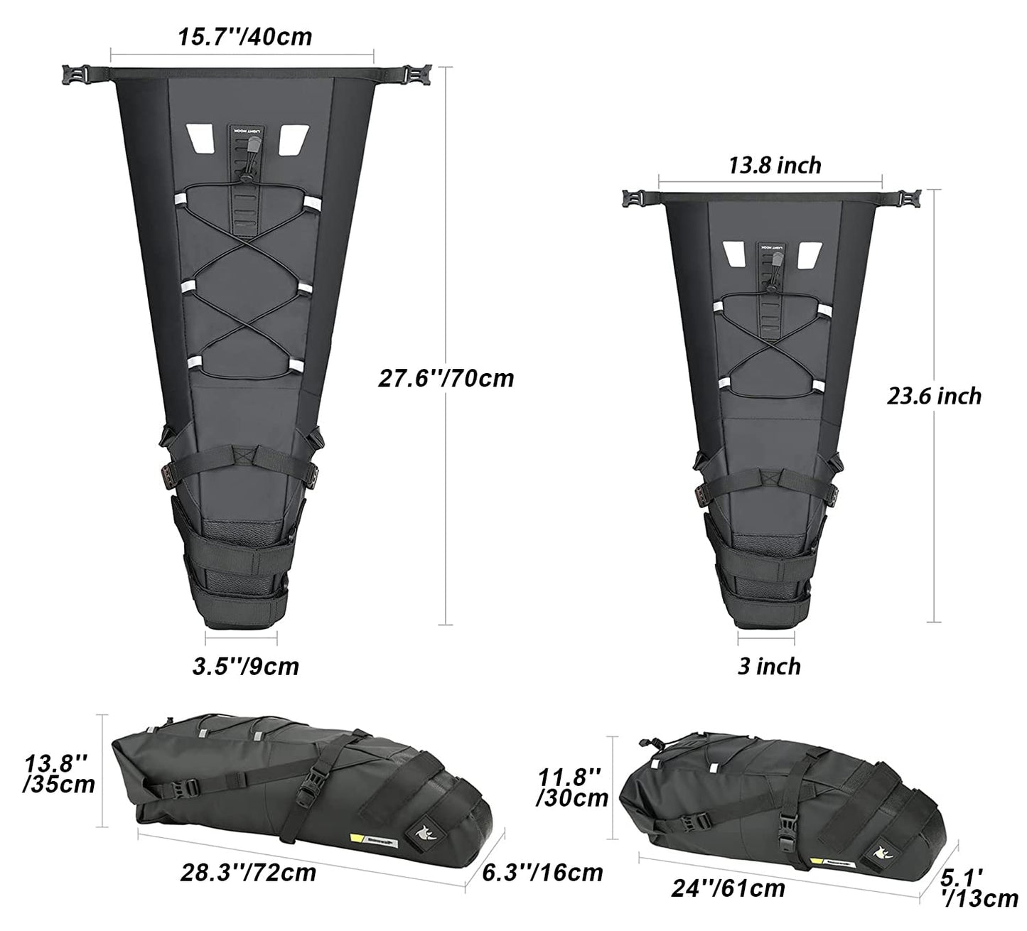 Rhinowalk bike saddle bag waterproof 10/13L bike bag seat bag storage bag for outdoor bikes mountain bikes road bikes