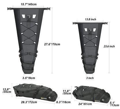Rhinowalk bike saddle bag waterproof 10/13L bike bag seat bag storage bag for outdoor bikes mountain bikes road bikes
