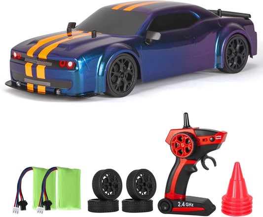iBlivers Remote Controlled Drift Car, GT RC Drift Remote Control in scale with LED lights, 4WD toy car with drifting function for kids aged years old. Great gift for children.