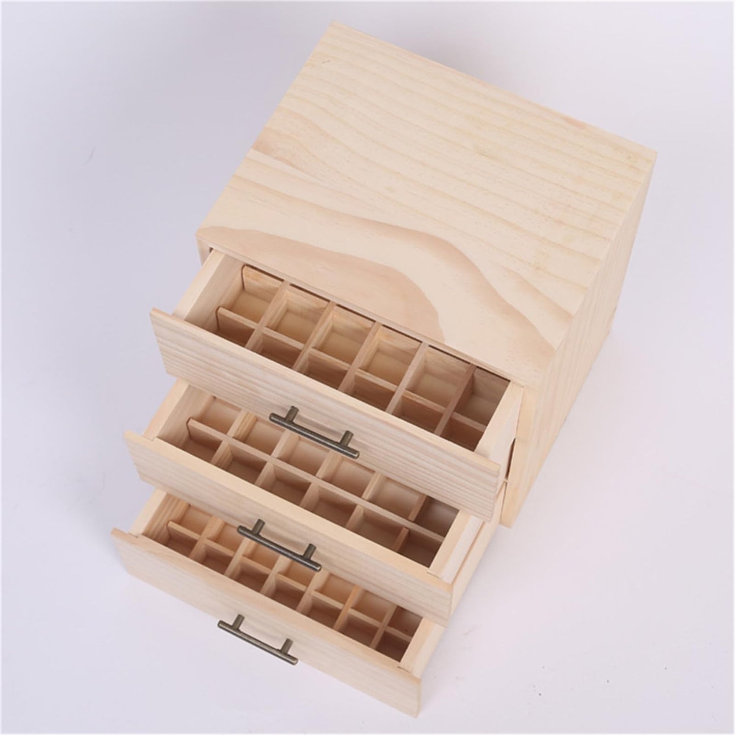 Rose Flower Bamboo Essential Oil Organizer Container Fragrance Oils Display Stand, 90 Holes Storage Boxes Air Fresheners Accessories Case for nail polish, fragrance oils, cosmetics, oil diffusers, and lipstick.