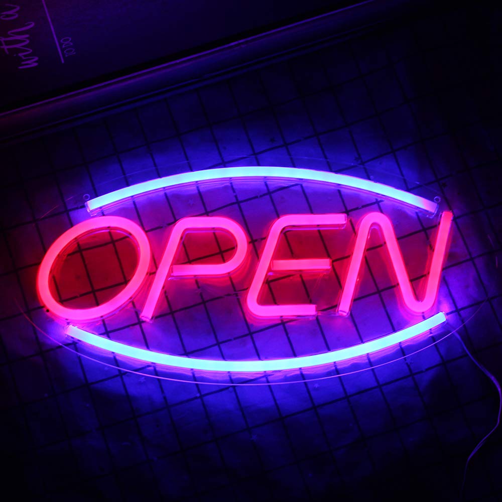 Wanxing LED Open Sign Neon Night Light for Room Decor, Bedroom, Bar, Pub, Hotel, Cafe, Restaurant, Game Room. Wall Art Decorative Sign, Powered by USB.