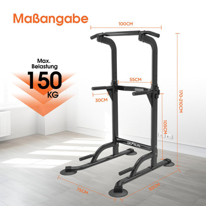 DH FitLife Power Tower Dip Station | Freestanding Pull-Up Bar | Dip Bars Back Trainer | Power Station Power Tower | Fitness Station | Power Rack for Home Gym | Home Strength Training
