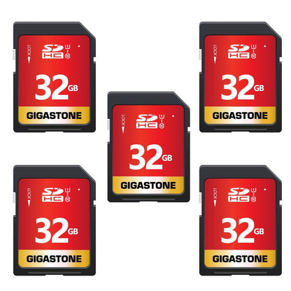 GIGASTONE 32GB SDHC Memory Card 5-pack, UHS-I U1 Class 10, up to 80 MB/s. for digital cameras Canon Olympus PC