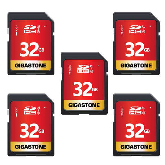 GIGASTONE 32GB SDHC Memory Card 5-pack, UHS-I U1 Class 10, up to 80 MB/s. for digital cameras Canon Olympus PC