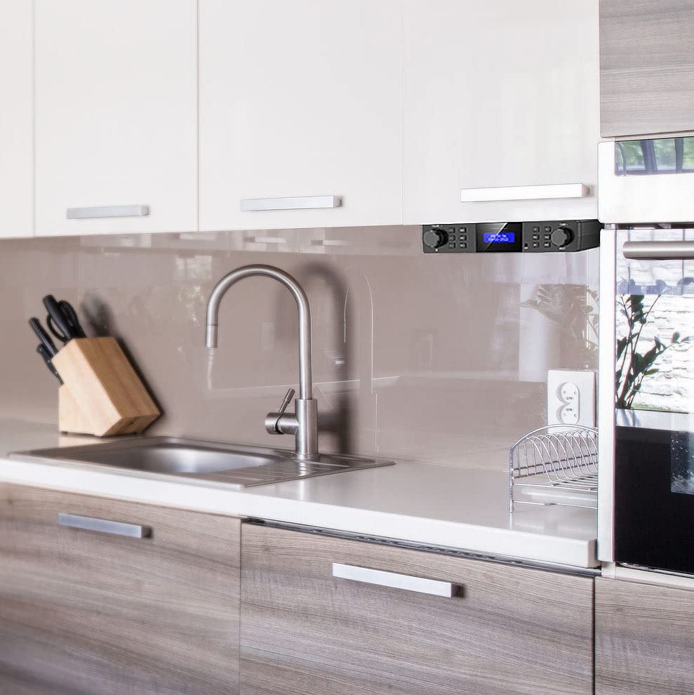 VR-Radio under-cabinet radio: Under-cabinet kitchen radio DAB+/FM, RDS, alarm clock, timer, LCD display, AUX (DAB under-cabinet radio, radio under-cabinet, bathroom)
