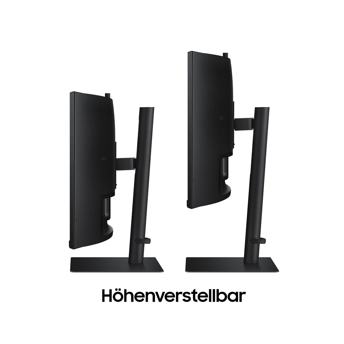 Samsung ViewFinity S65VC Curved Monitor 34-inch with speakers and webcam, VA panel, 3440 x 1440 resolution, 100Hz refresh rate, 5ms response time, 90W charging via USB-C, pivot feature.