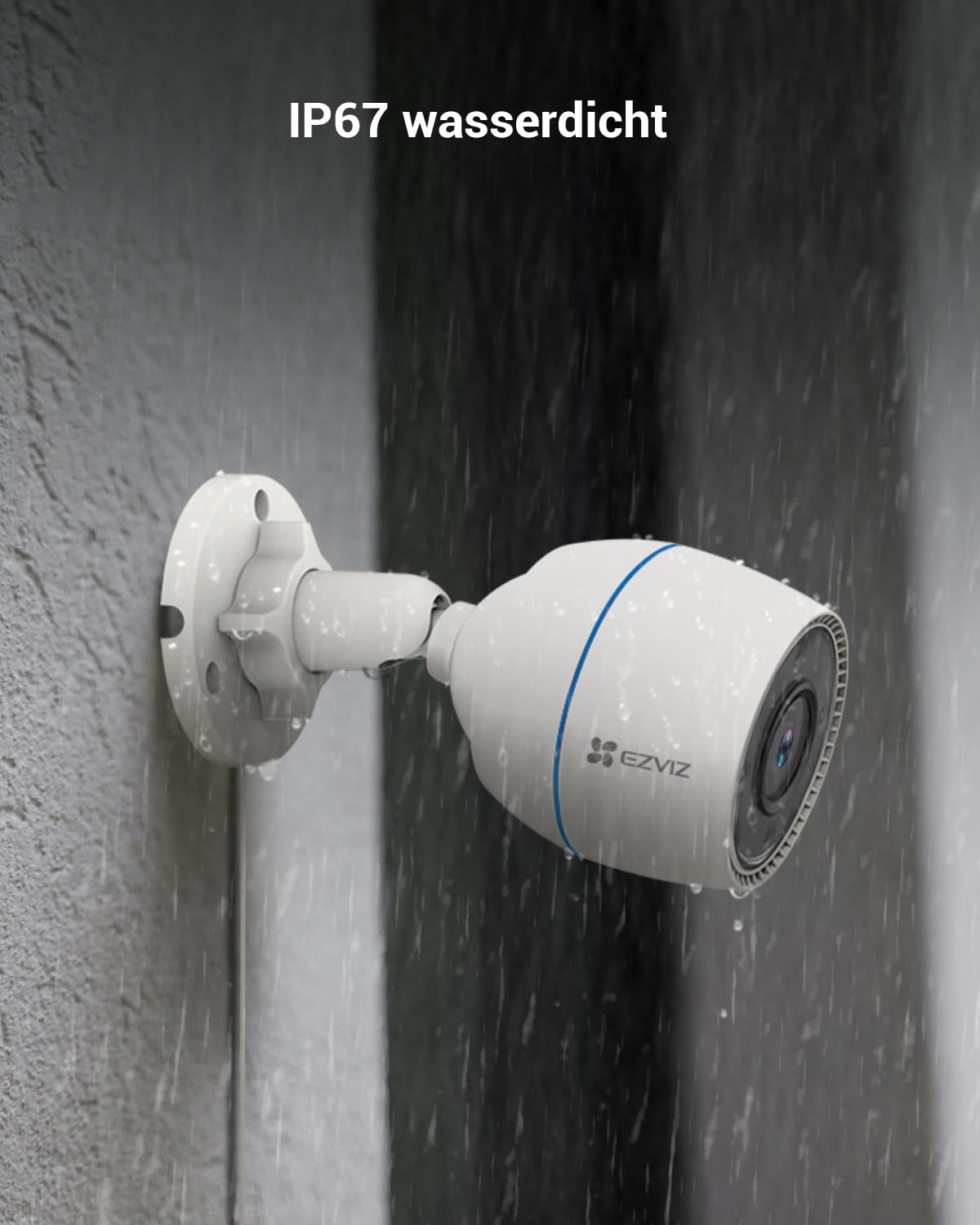 EZVIZ 1080P FHD WiFi Camera, Outdoor Security Camera with Color Night Vision, Motion Detection, Active Defense with Light, IP67 Waterproof, Compatible with Alexa, Google Home, C3TN Color