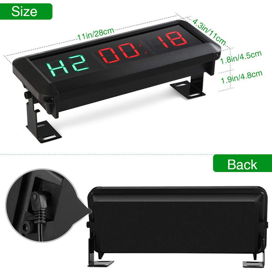 Fitness Timer 1.5 inch digital display interval timer multifunctional workout gym timer wall clock with IR remote control for Crossfit, Tabata, EMOM, MMA.