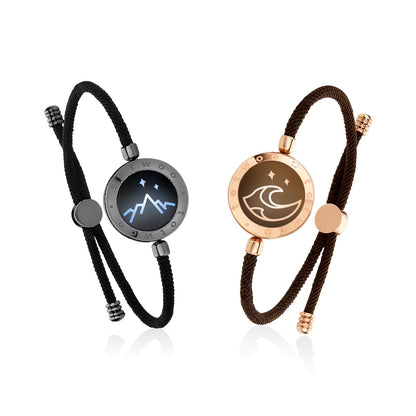 TOTWOO Couple Bracelet Couple Gifts Partner Bracelets with Touch Long Distance Relationship Gift Love Vibration & Lighting Bluetooth Pairing Jewelry