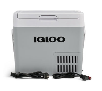 IGLOO ICF 18 compressor cooler 19 liters, 12/24 V and 230 V, mini fridge -18 °C to 20 °C for car, truck, boat, RV, and outlet.