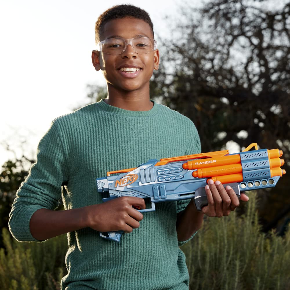 NERF Elite 2.0 Ranger PD-5 Blaster with 5 barrels, 10 Elite Darts, easy handling, dart storage, pump action.