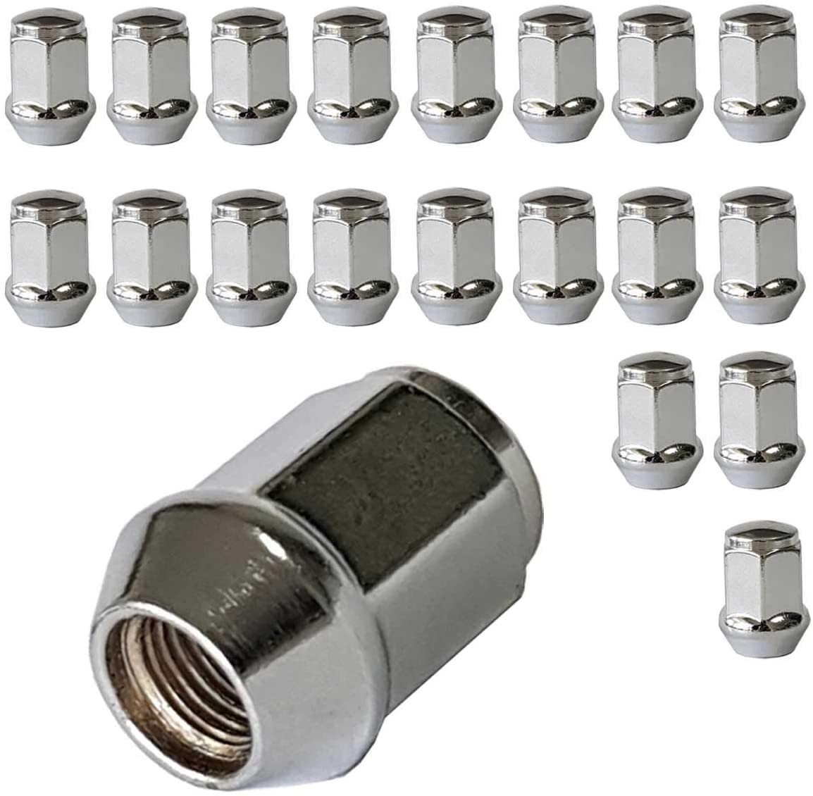 20 wheel nuts cone seat closed M12x1.25 HEX19 compatible with Suzuki, Lada
