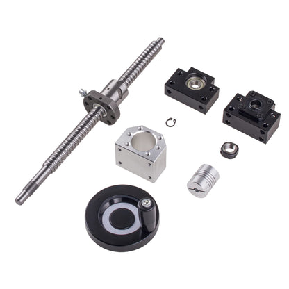 CNCYEAH Linear guide 2 set SBR16-1200 MM linear guide rails and 1 set ball screw SFU1605-1200 MM with manual handwheel BK12/BF12 CNC rail set guide rail for 3D printers CNC