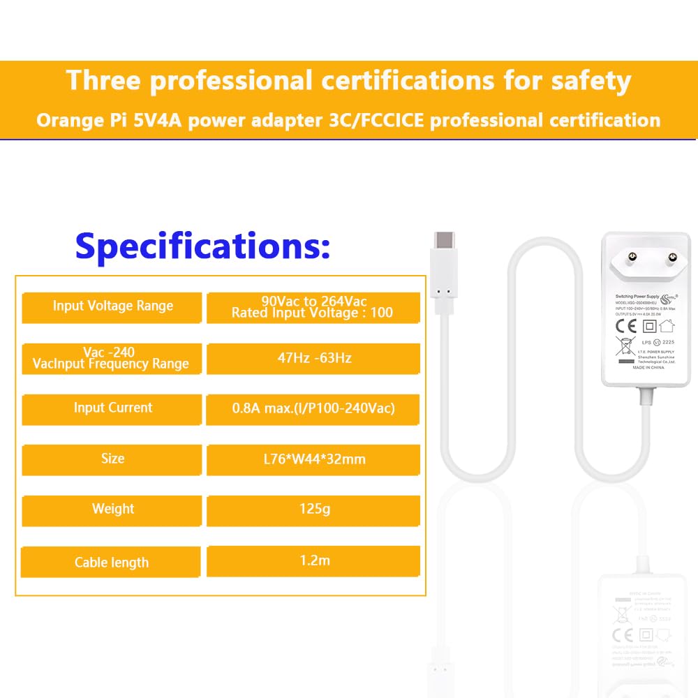 GeeekPi Orange Pi 5 Plus 8GB LPDDR4/4x Rockchip RK3588 8-Core 64-Bit Single Board Computer with eMMC Socket,OPi 5 Plus Case,Official Orange Pi 5V 4A Power Supply,40mm Fan for Orange Pi 5 Plus