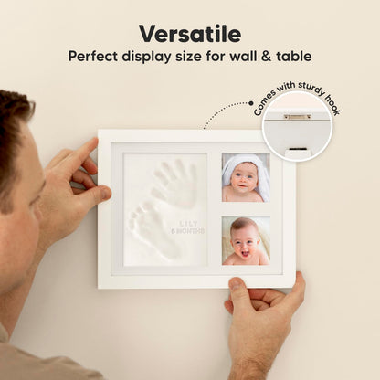 Baby handprint and footprint kit - plaster cast baby hand and foot for newborns - handprint baby picture frame - footprint baby plaster cast kit - baby shower baby imprint set (Alpine White)