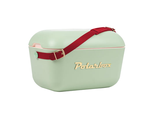Kreher® Cooler Box Passive Cooler Vintage Design with Polystyrene (Airpop) Thermal Insulation (Christmas Green, 20 L)