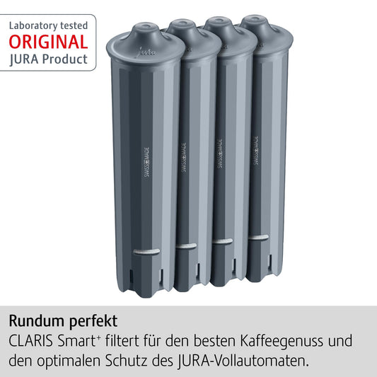 JURA original - CLARIS Smart+ Filter cartridge with automatic filter detection - TÜV-certified hygiene - 4-pack