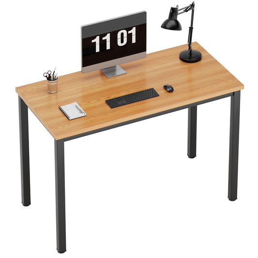 Need computer desk 100x60 cm, PC desk, office desk, work desk, dining table for home office, teak & black AC3BB-100.