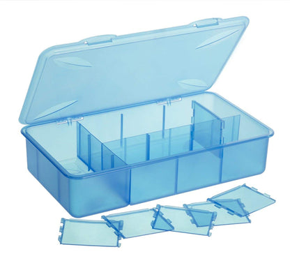Rotho Clear 3-piece storage box set 10l with lid, plastic (PP), 3 x 10l & Snappy storage box 3l with compartments and lid, plastic (PP) BPA-free, transparent, 3l (33 x 19 x 7.6 cm)